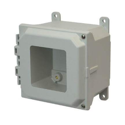 6x6x4 NEMA 4X Fiberglass Enclosure Hinged Screw Cover Window FOOT MOUNT