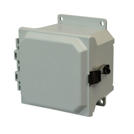 6x6x4 NEMA 4X Fiberglass Enclosure Quick-Release Latch Hinged Cover FLANGE MOUNT