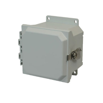 6x6x4 NEMA 4X Fiberglass Enclosure Twist Latch Hinged Cover FLANGE MOUNT