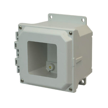 6x6x4 NEMA 4X Fiberglass Enclosure Lift-Off Screw Cover Window FLANGE MOUNT