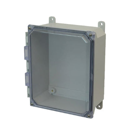 8x6x4 NEMA 4X Fiberglass Enclosure CLEAR Lift-Off Screw Cover FOOT MOUNT