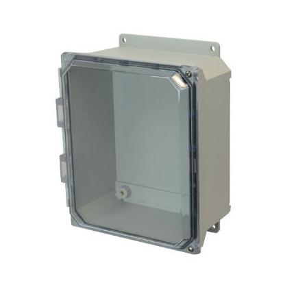 8x6x4 NEMA 4X Fiberglass Enclosure CLEAR Hinged Screw Cover FLANGE MOUNT