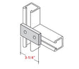 Champion Strut Channel Fitting - Flat 3-1/4", two-hole, rectangular fitting CS-2500V