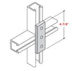 Champion Strut Channel Fitting - Flat 4-7/8", three-hole, rectangular fitting CS-2502V