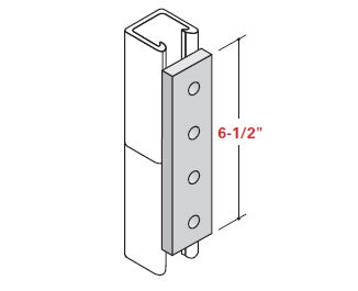 Champion Strut Channel Fitting - Grooved, 6-1/2", four-hole, rectangular fitting CS-2504P (flat)