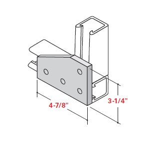 Champion Strut Channel Fitting - Grooved, 4-7/8" x 3-1/4", four-hole, five-sided fitting CS-2516V (flat)