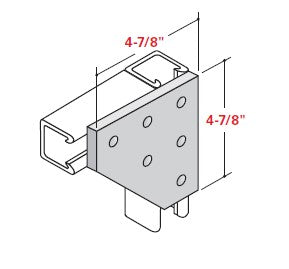 Champion Strut Channel Fitting - Grooved, 4-7/8" x 4-7/8", six-hole, five-sided fitting CS-2520P (flat)