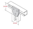 Champion Strut Channel Fitting - Flat, 3-1/4" x 3-1/4", three-hole fitting, six-sided fitting CS-2522V