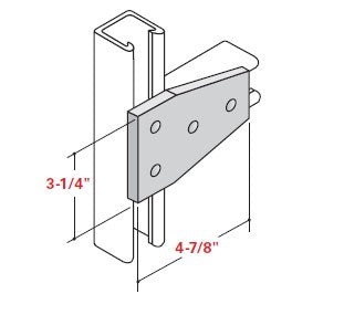 Champion Strut Channel Fitting - Grooved, 3-1/4" x 4-7/8", four-hole, six-sided fitting CS-2524V (flat)