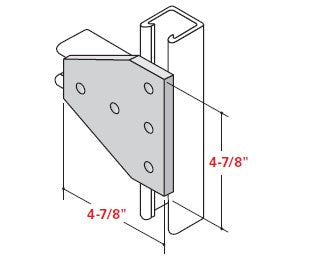 Champion Strut Channel Fitting - Flat, 4-7/8" x 4-7/8", five-hole, six-sided fitting CS-2526P