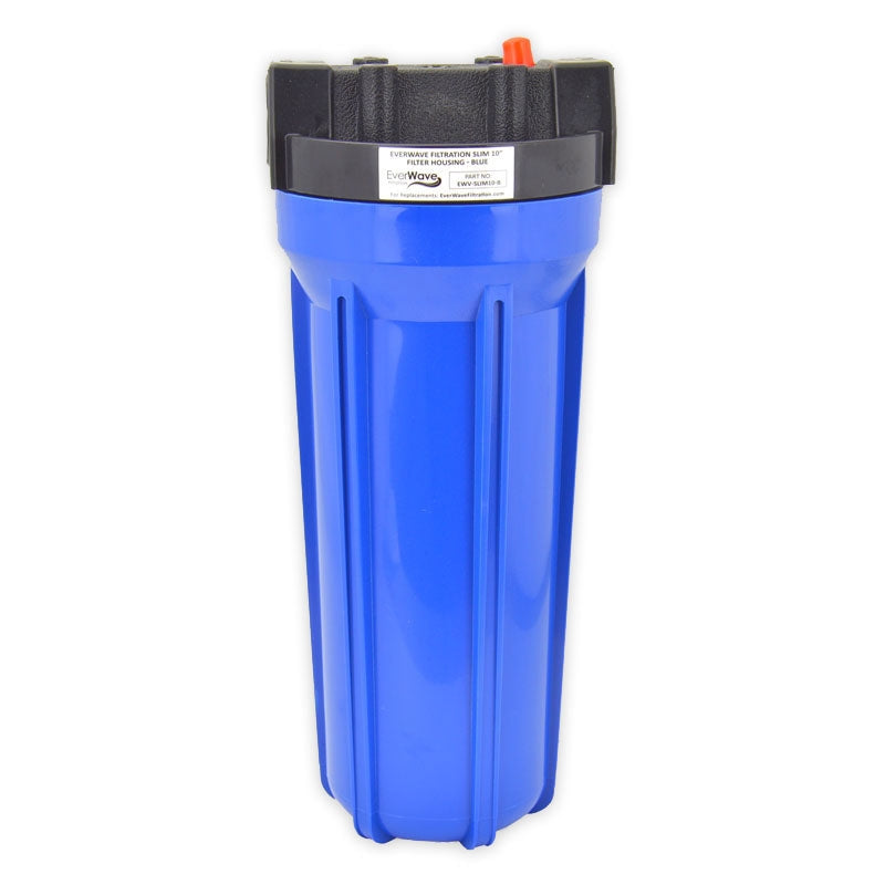 10" EverWave Big Blue Slim Filter Housing - 3/4" IN/OUT, 2-1/2" Dia. (EVW-H-25-10-BL)