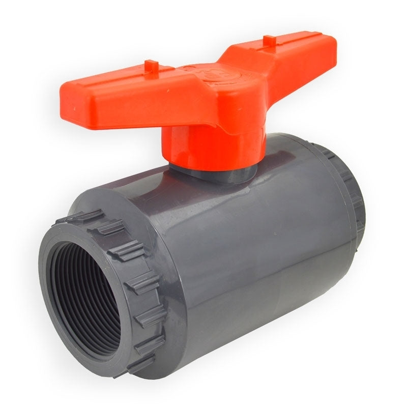 2-1/2" Flui-PRO PVC Compact Ball Valve - Gray / Threaded (FP-GT-025)