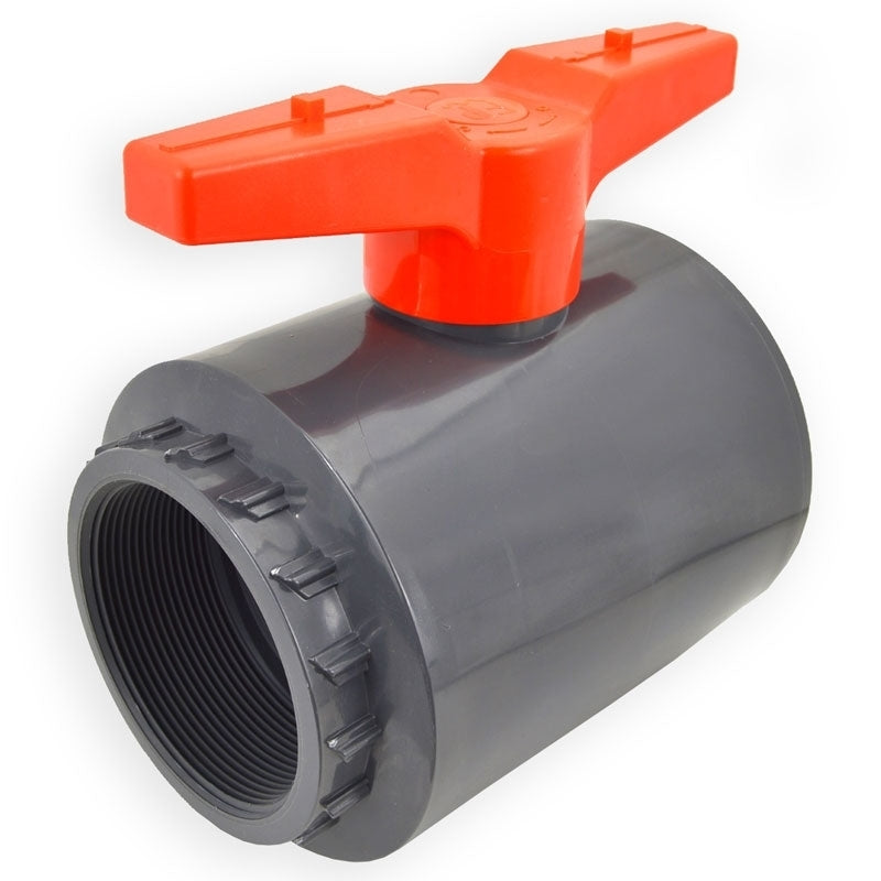 4" Flui-PRO PVC Compact Ball Valve - Gray / Threaded (FP-GT-040)