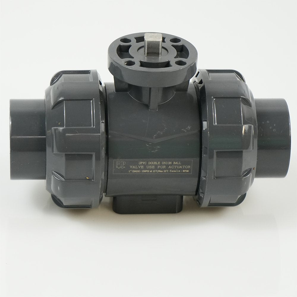 1"  PVC True Union Ball Valve - Actuation Ready - FP-ISO-TUBV-ST-010