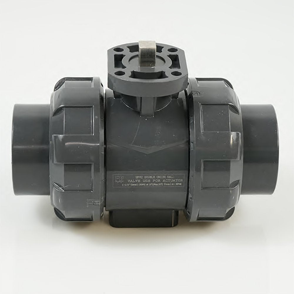 1-1/2"  PVC True Union Ball Valve - Actuation Ready - FP-ISO-TUBV-ST-015