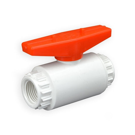 1/2" Flui-PRO PVC Compact Ball Valve - White / Threaded (FP-WT-005)