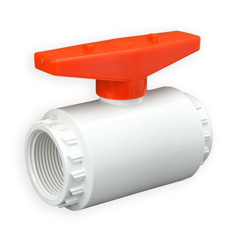 1-1/4" Flui-PRO PVC Compact Ball Valve - White / Threaded (FP-WT-012)