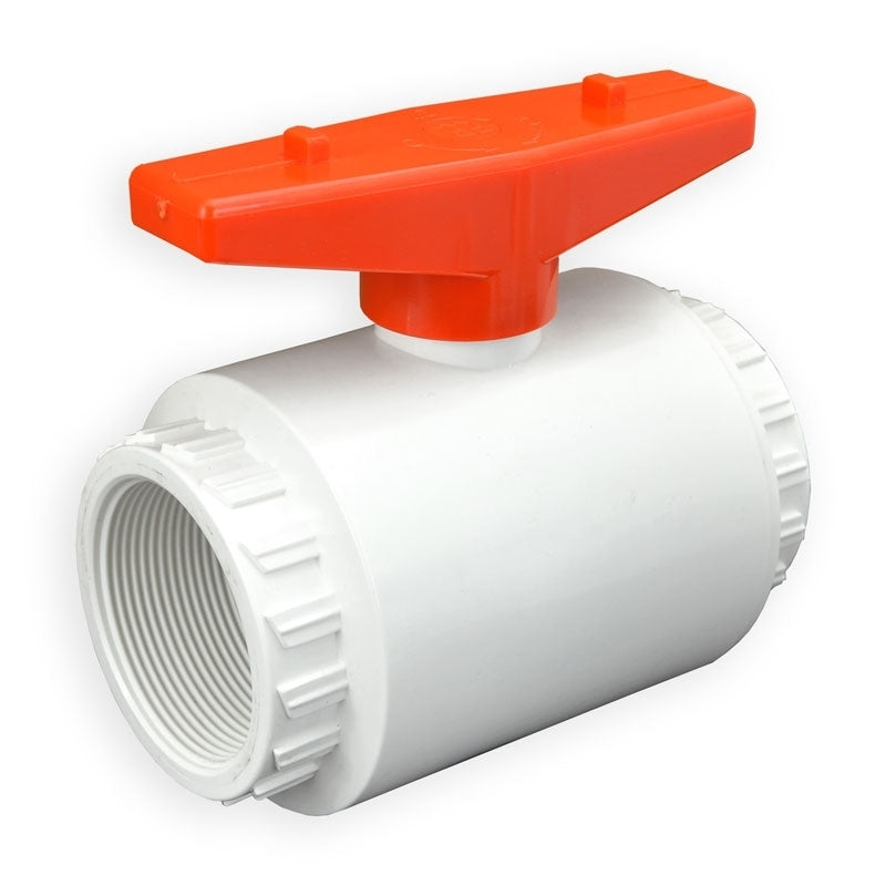 1-1/2" Flui-PRO PVC Compact Ball Valve - White / Threaded (FP-WT-015)
