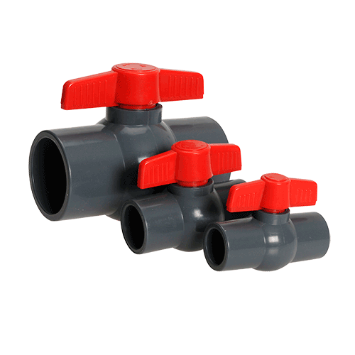 Series QVC 2" Compact Ball Valve, Socket Connection, White, PVC, EPDM O-ring, Santoprene® (TPV) Seat, 1/4 Turn Operation
