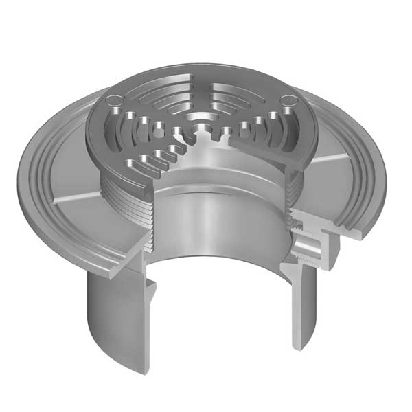 1-1/2" x 8" LabWaste CPV with Stainless Steel Adjustable Top w/Round Grate (LW1800-015S)
