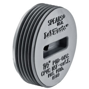 6" LabWaste CPVC  Flush C/O Plug MPT (P110-060C)