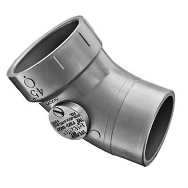 3" LabWaste CPVC Street 45° 1/8 Bend  Hub x Spigot (P323-030C)