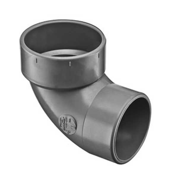1-1/2"   LabWaste CPVC Trap Elbow Hub x Spigot (P335-030C)
