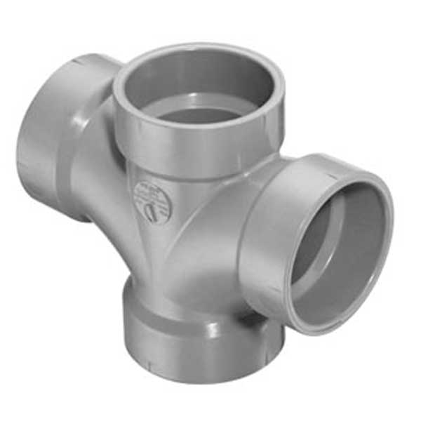 1-1/2"   LabWaste CPVC Double Sanitary Tee HXHXHXH (P428-015C)