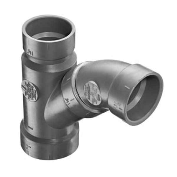 4" x 4" x 3" LabWaste CPVC Combination Wye and 1/8 Bend (Two Piece) HXHXH (P504-422C)