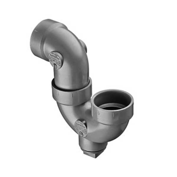 1-1/2"  LabWaste CPVC P-Trap with Cleanout HUBXHUB (P707X-015C)