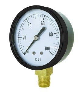 4” Model 24 Pressure Gauge, 0-100 PSI, 1/4” MNPT Bottom Mount (4124DAB100)