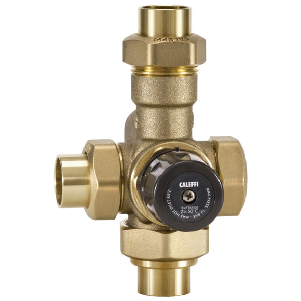 1" Caleffi NA163 3-Way Fixed Temperature Mixing ValveSweat Unions (NA16369)