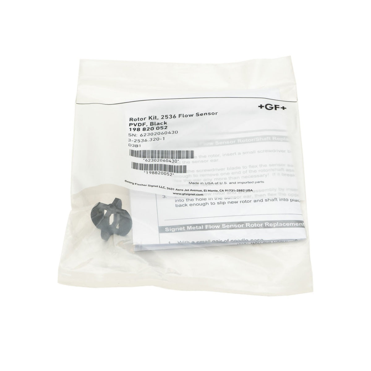 2536 GF Signet 3-2536.320-1 Black PVDF Rotor for Series 2536 Sensor ...
