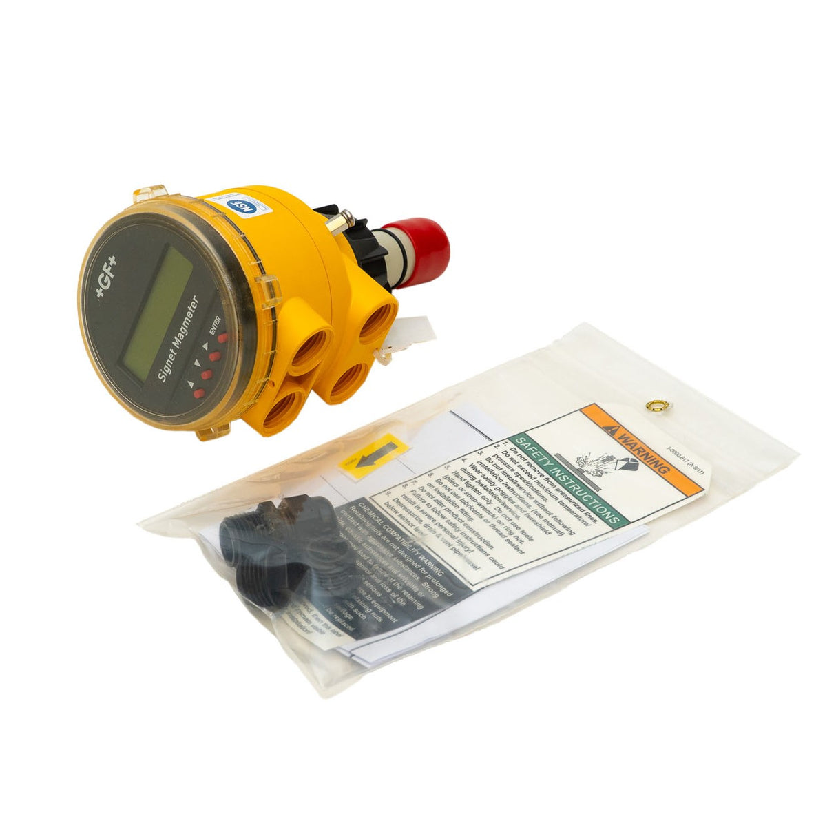 GF Signet 3-2551-P0-42 Series 2551 Magmeter Polypropylene & 316LSS Body, 1/2" to 4" Pipe, 4 to 20 mA Output, with Display