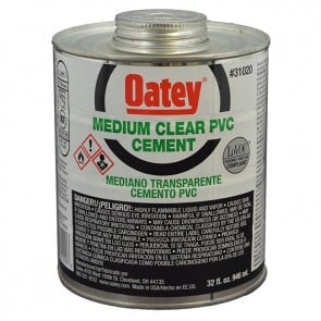 Oatey Medium Body Clear PVC Cement - Quart (31020)