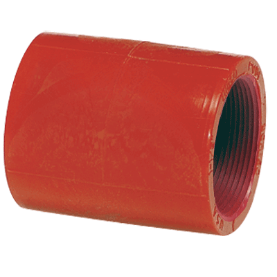 1/2" Coupling, Threaded, Red, PVDF, Schedule 80