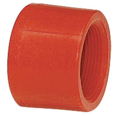 2" Cap, Female NPT, Red, PVDF, Schedule 80