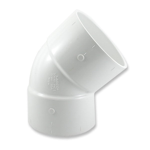 12 inch Sch 40 PVC 45 Degree Elbow - Slip x Slip 417-120