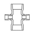4 inch x 1-1/2 inch Sch 40 PVC Reducing Cross - Slip 420-419