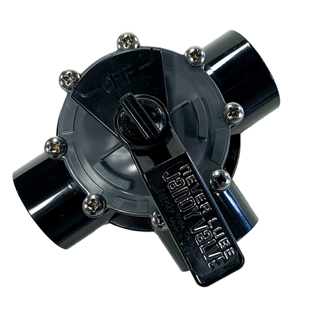 3 Port 1-1/2" - 2" CPVC Jandy Valve, Standard Diverter w/ Internal Stops (4945) Top