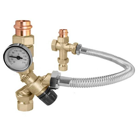 3/4" Sweat Outlet Tankmixer Water Heater Mixing Valve w/ Gauge (520519AX)