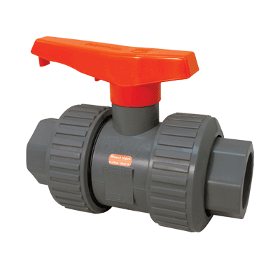 Nibco 2" PVC Tru-Bloc True Union Ball Valve, Viton O-rings, Socket/FPT Ends