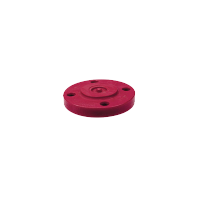2" Blind Flange, One-Piece Solid Design, Flange End, Red, PVDF, Schedule 80