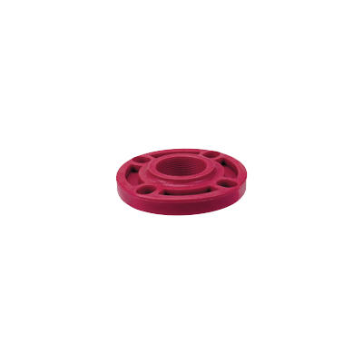 2" Flange, One-Piece Webbed Design, Female NPT, Red, PVDF, Schedule 80