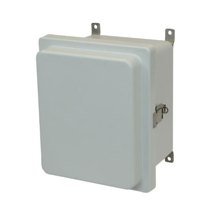 10x8x4 NEMA 4X Fiberglass Enclosure Raised Quick-Release Latch Hinged Cover