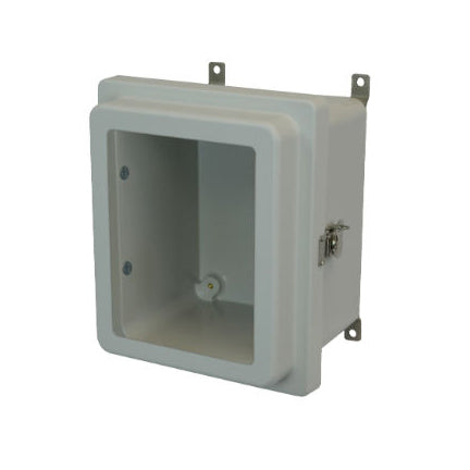 10x8x4 NEMA 4X Fiberglass Enclosure Raised Twist Latch Hinged Cover Window