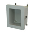 10x8x6 NEMA 4X Fiberglass Enclosure Quick-Release Latch Hinged Cover Window