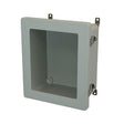 12x10x6 NEMA 4X Fiberglass Enclosure Quick-Release Latch Hinged Cover Window
