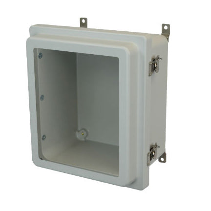 12x10x6 NEMA 4X Fiberglass Enclosure Raised Twist Latch Hinged Cover Window