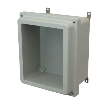 12x10x6 NEMA 4X Fiberglass Enclosure Raised Lift-Off Screw Cover Window